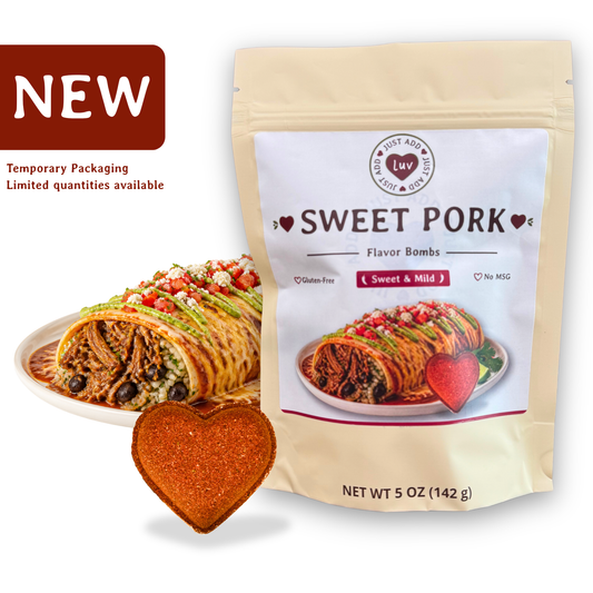 Sweet Pork Luv Bombs (1 per bag) - Burritos, Salads, Tacos and More